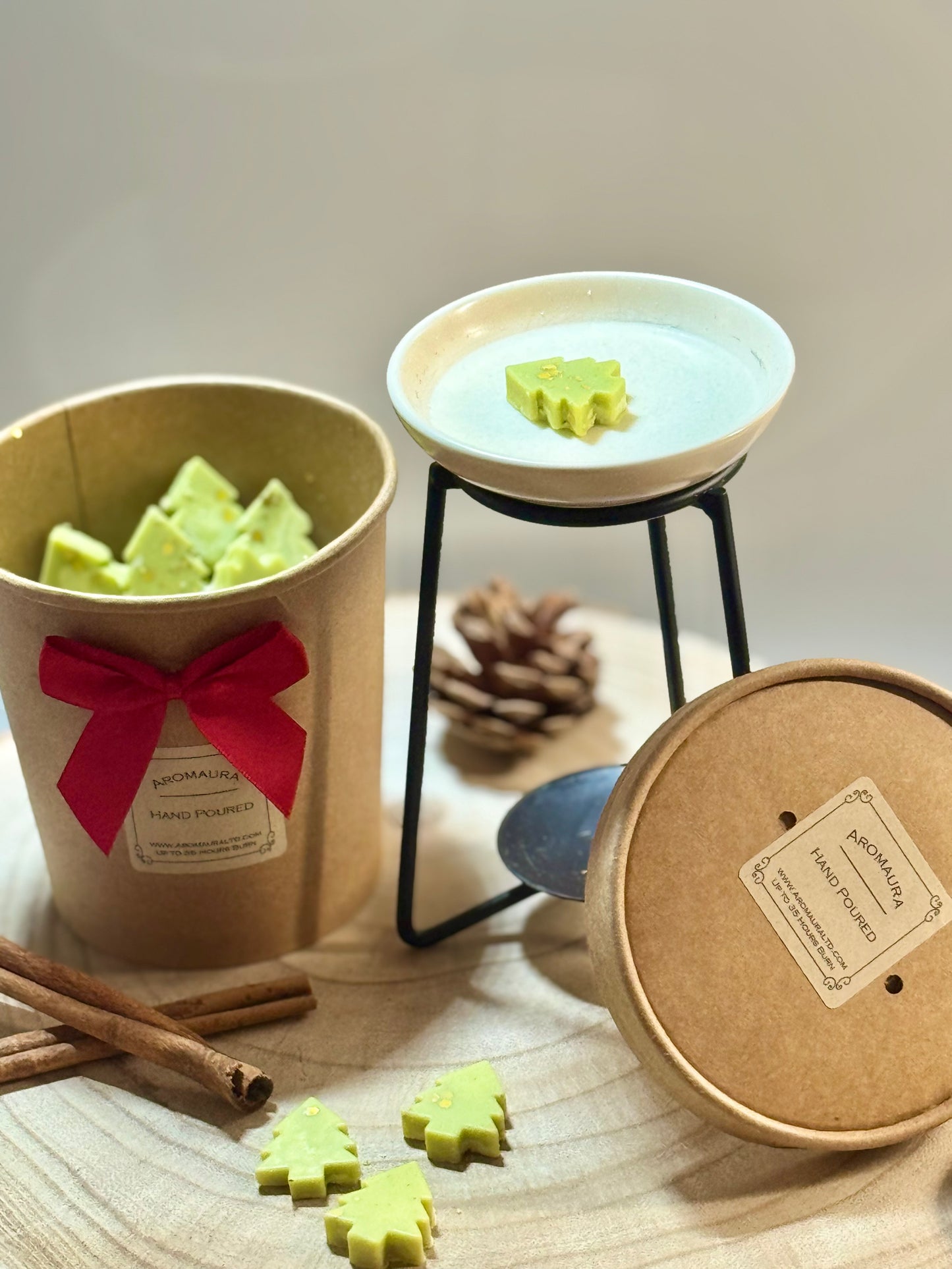 Christmas tree wax melt tub and burner gift set!