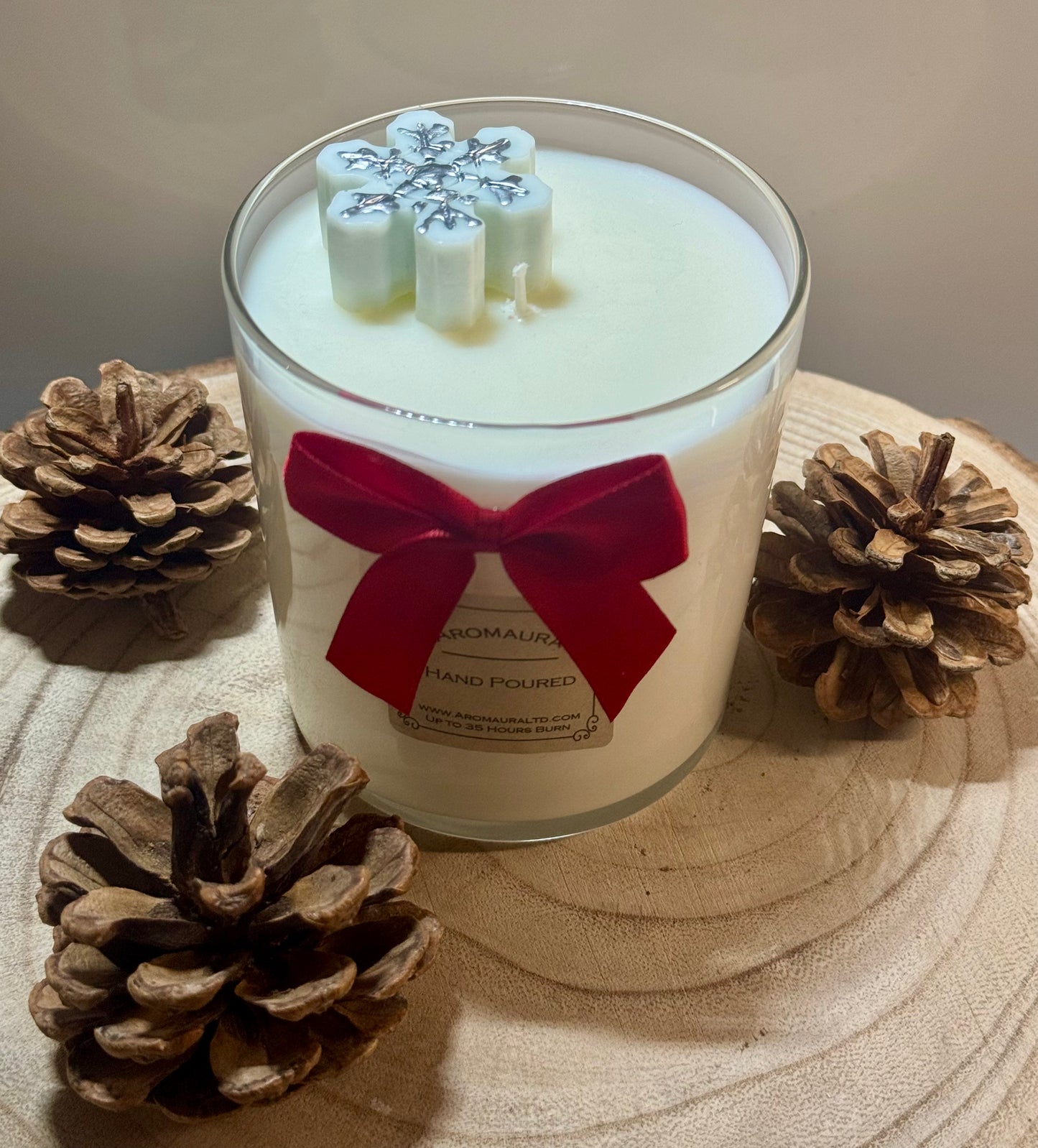 Silver Snowflake candle