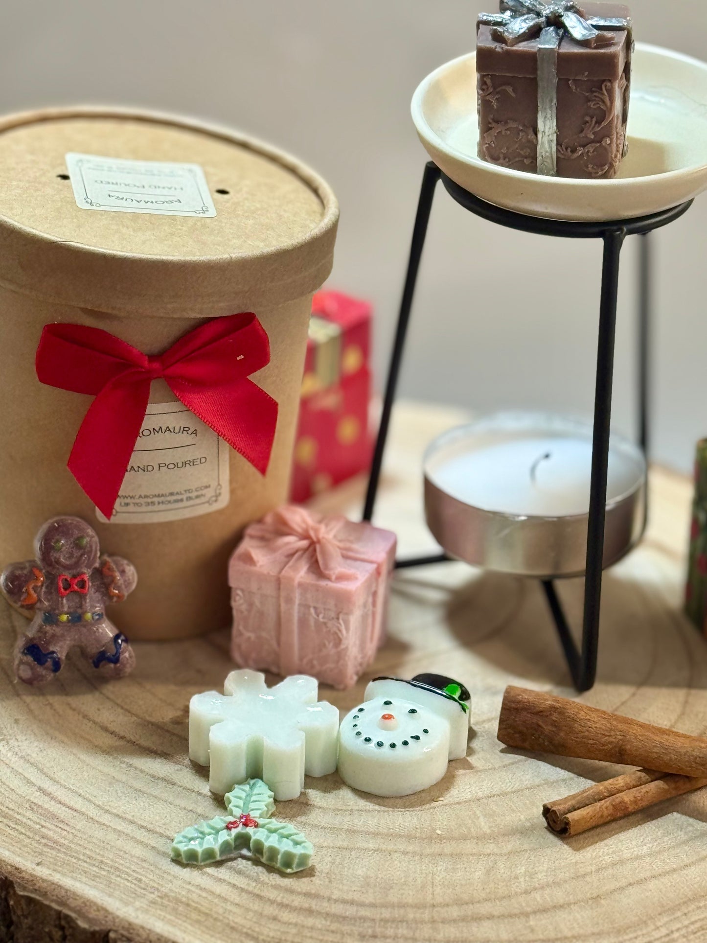 Christmas random wax melts tub and burner set