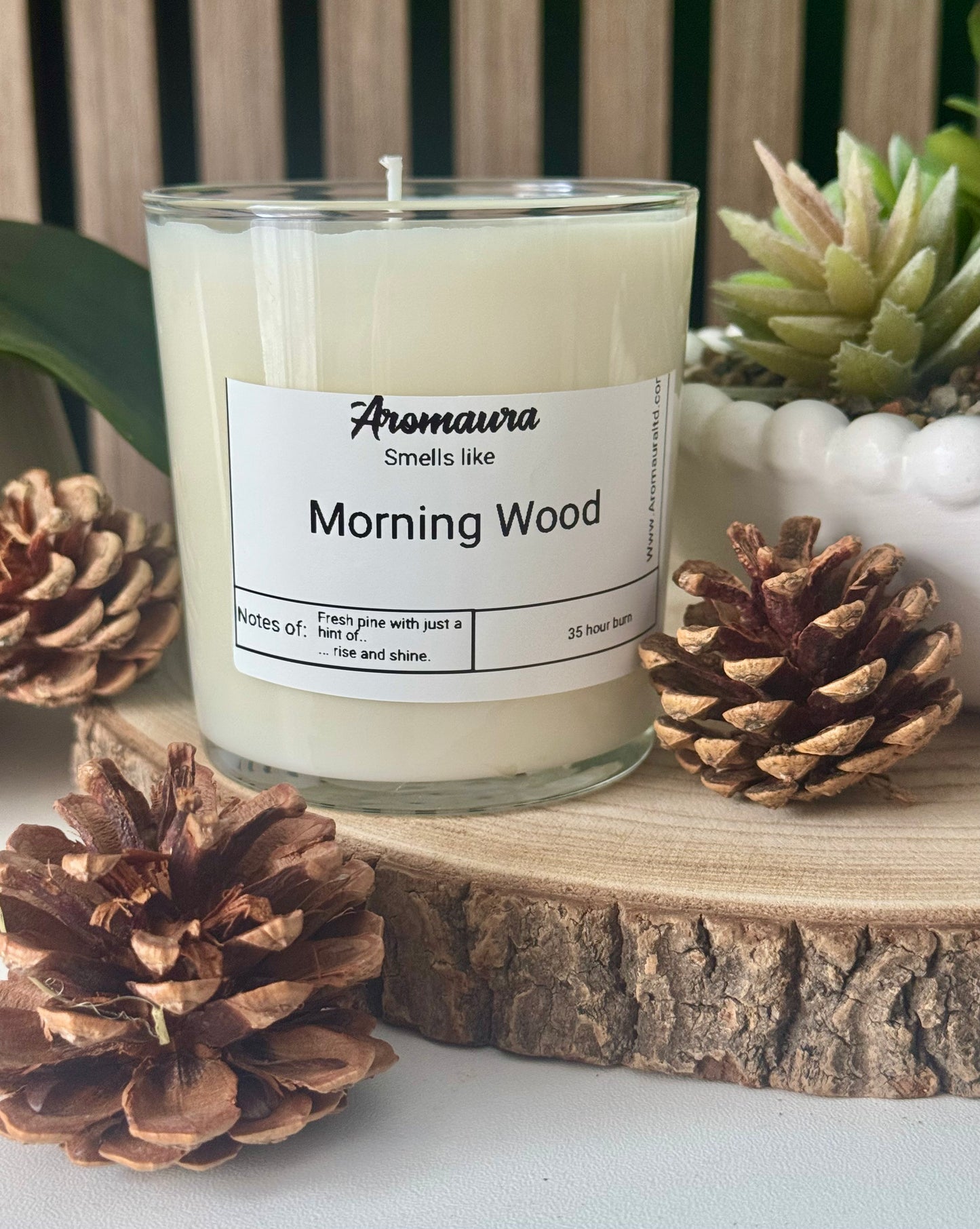 Morning wood candle