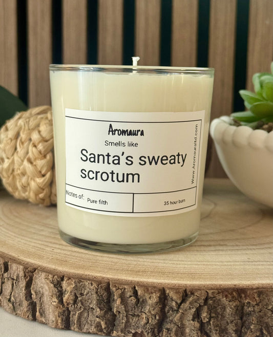 Santa’s sweaty scrotum candle