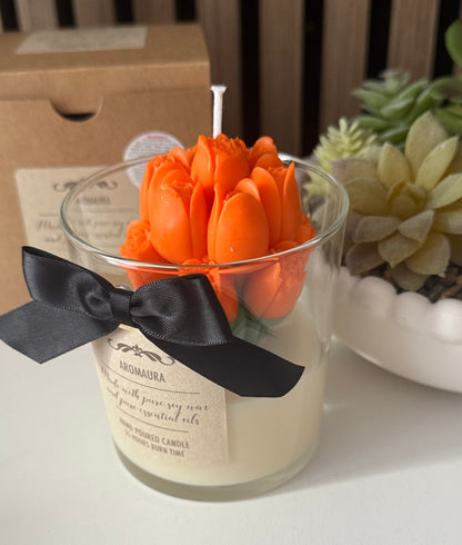 Bouquet orange candle