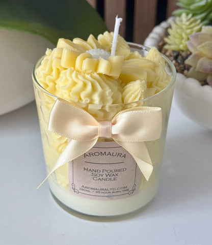 Whipped yellow Daisy candle