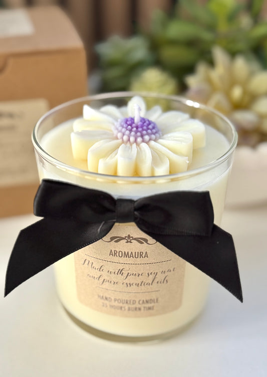 Purple Daisy candle