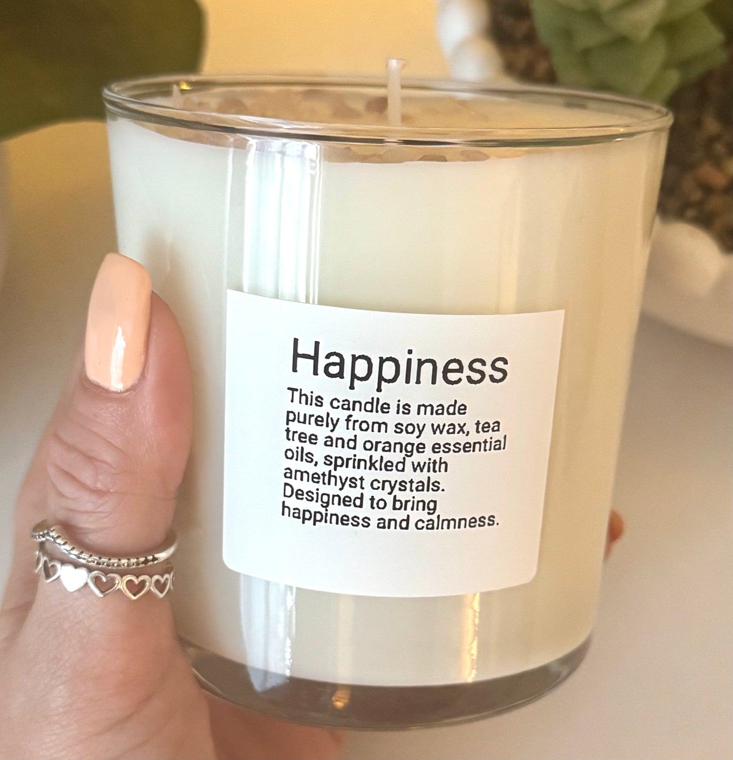 Happiness crystal candle