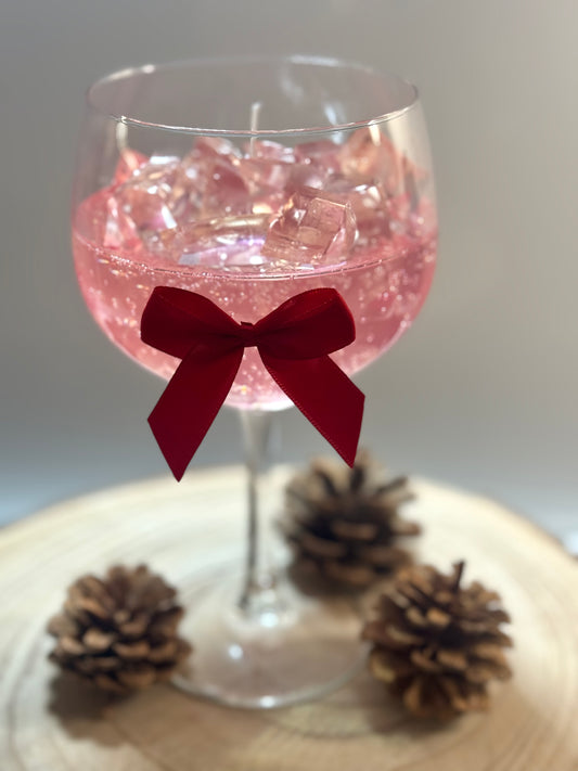 Christmas pink gin candle