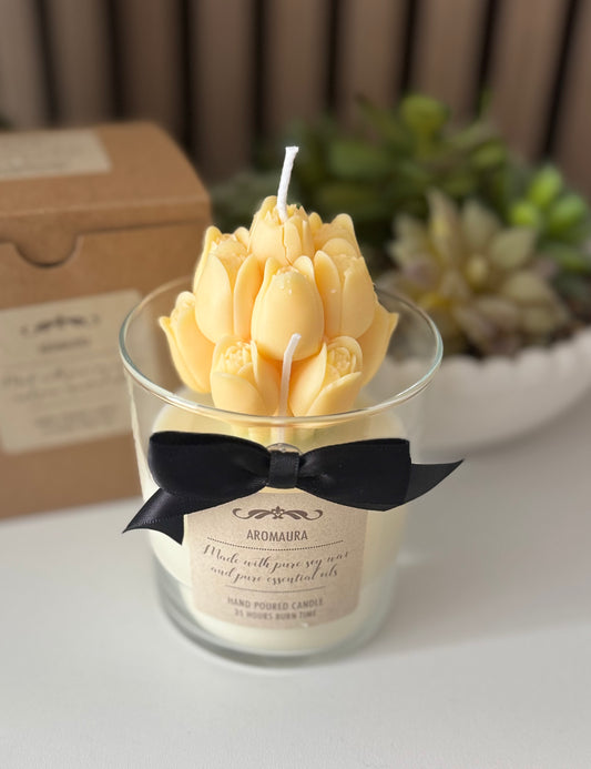 Bouquet candle yellow