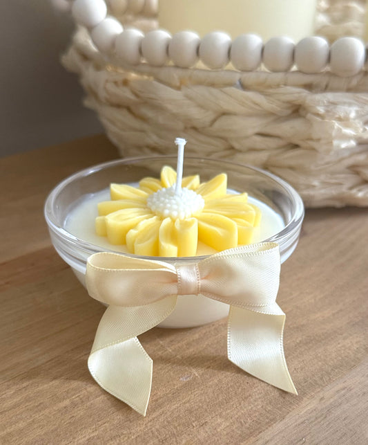 A mini yellow candle