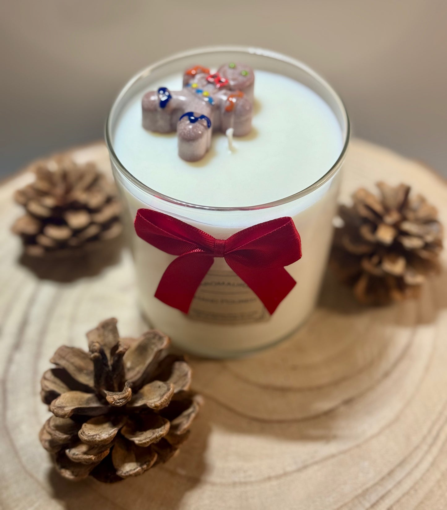 Gingerbread man candle
