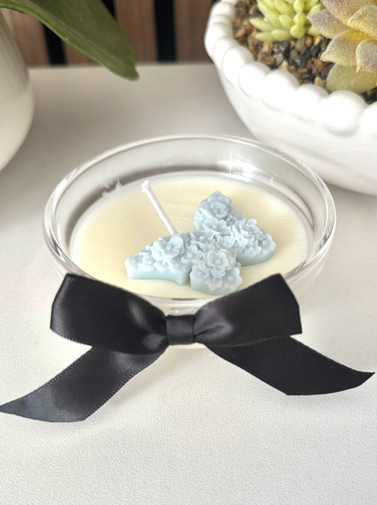 Mini blue butterfly candle