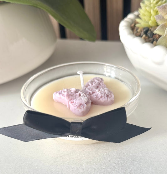 Mini purple butterfly candle
