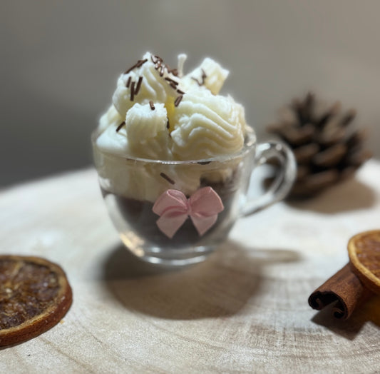 Mini hot chocolate candle