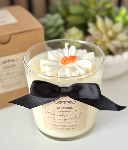 Orange Daisy candle