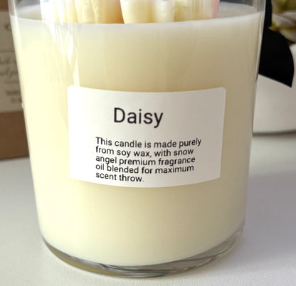 Baby blue Daisy candle