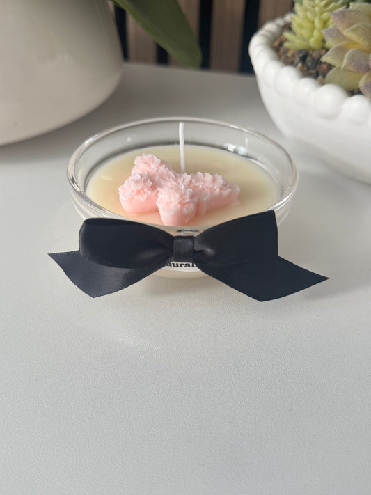 Mini pink butterfly candle