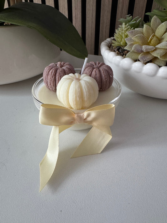 Mini pumpkin candle